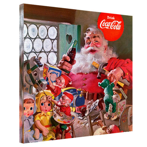 Картина на ткани, 50х50 см Санта с Кока-Колой