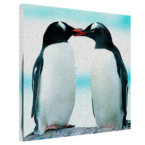 Картина на тканині, 50х50 см Пінгвіни