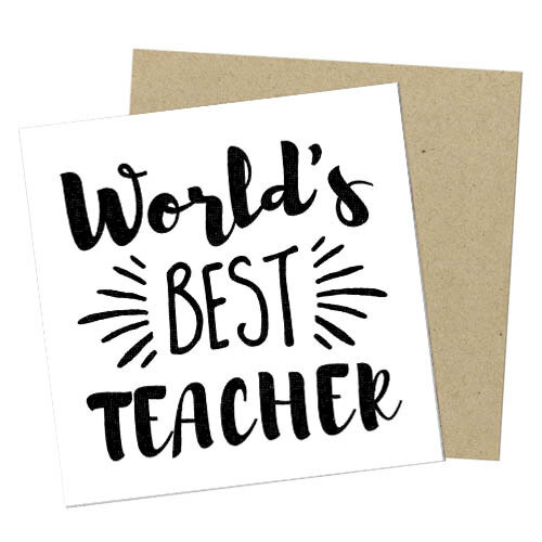 Маленькая открытка World best teacher