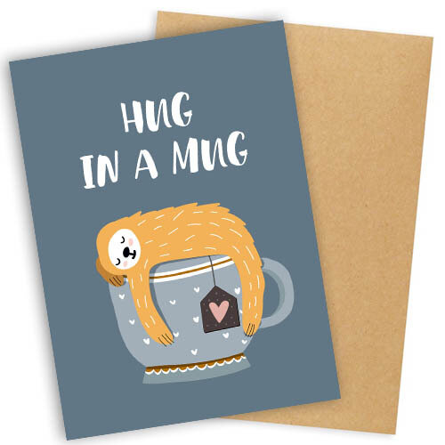 Открытка с конвертом Hug in a mug