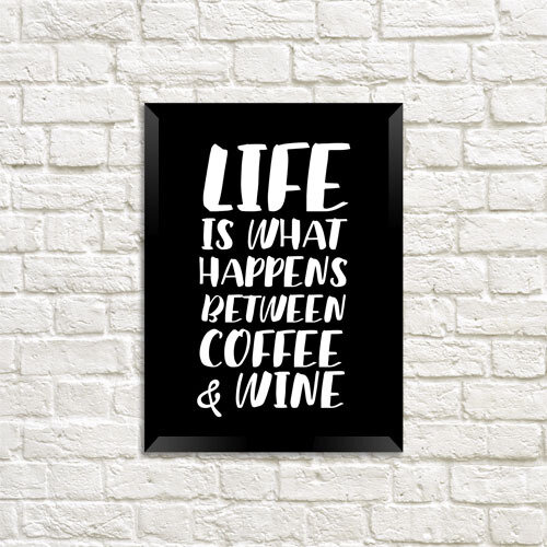 Постер у рамці A3 Life is what happens between coffee & wine