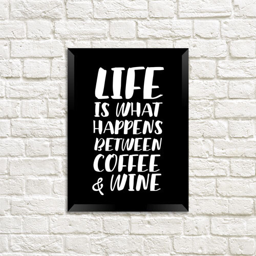 Постер у рамці A4 Life is what happens between coffee & wine