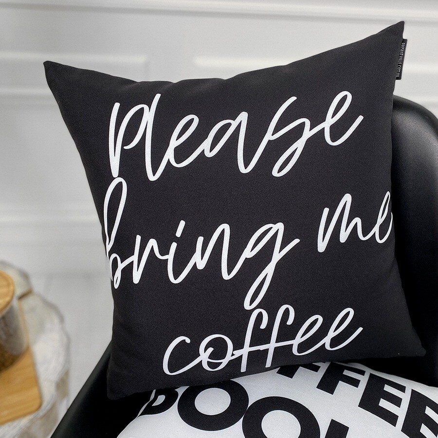 Подушка з принтом 30х30 см Please bring me coffee