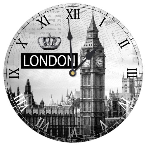 Годинник настінний круглий, 36 см Лондон