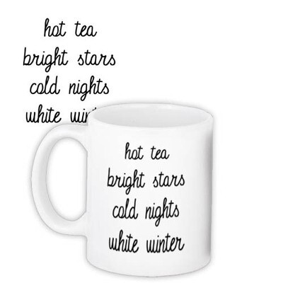 Чашка з принтом Hot tea, bright stars, cold nights, white winter