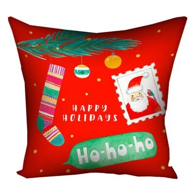 Подушка з принтом 40x40 см Happy holidays ho-ho-ho