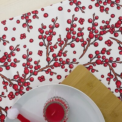 Доріжка на стіл (раннер) Червоні ягоди