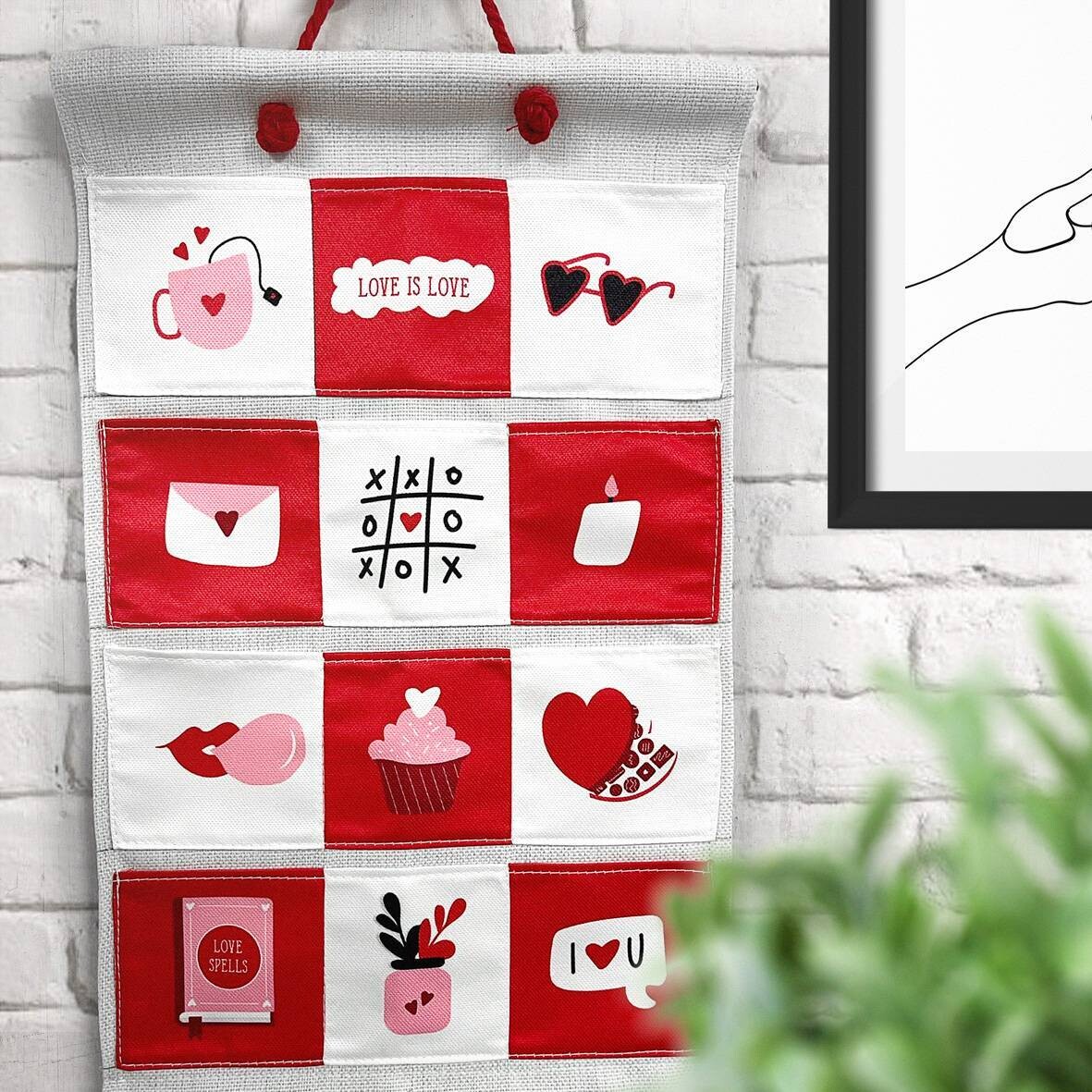 Адвент-календарь для влюбленных с кармашками, комплект с заданиями