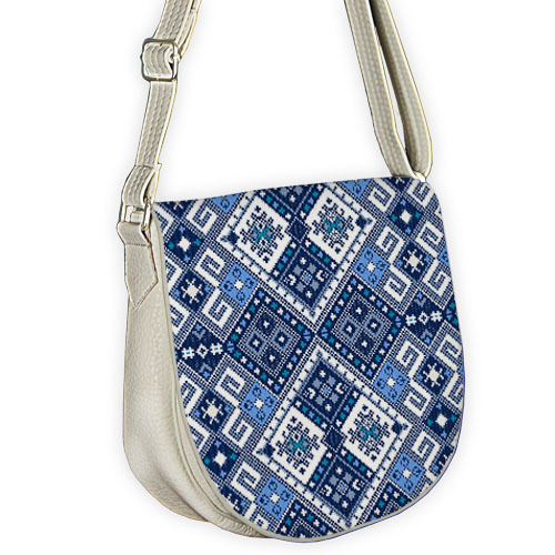 Молодёжная сумка Saddle Український орнамент блакитний