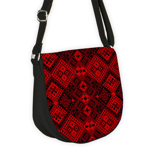 Молодёжная сумка Saddle Український червоно-чорний орнамент