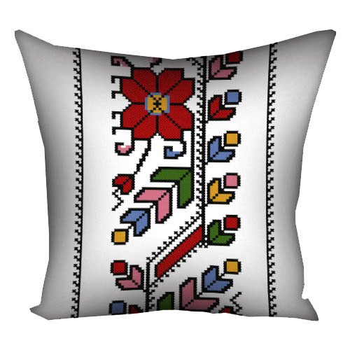 Подушка с принтом 30х30 см Цветочный украинский орнамент