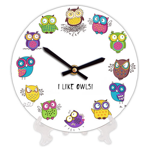 Часы настенные круглые, 18 см I like owls!
