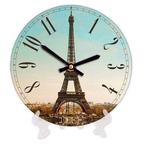 Часы настенные круглые, 18 см Эйфелевая башня