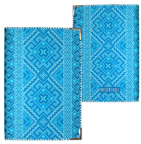 Обложка на паспорт Орнамент голубой