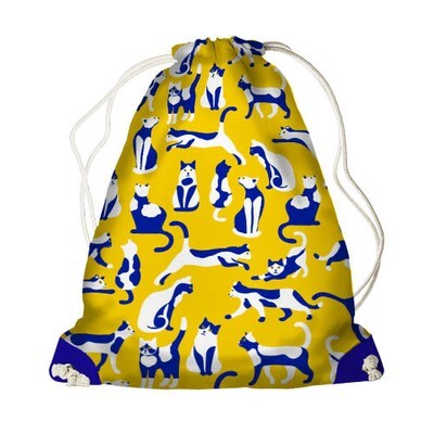 Рюкзак-мішок MINI Котики на жовтому фоні