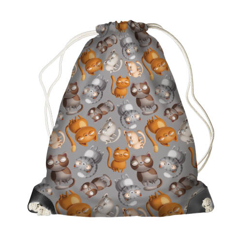 Рюкзак-мішок MINI Котики на сірому фоні