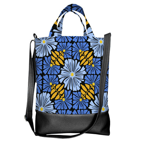 Городская сумка City Желтые и голубые цветы