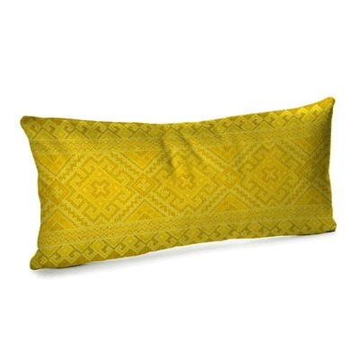 Подушка для дивана (бархат) 50х24 см Желтый орнамент