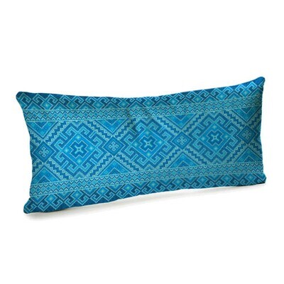 Подушка для дивана (бархат) 50х24 см Голубой орнамент