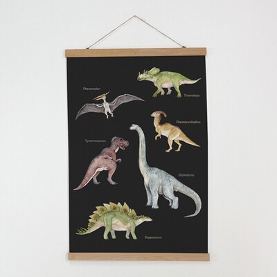 Тканинний постер на стіну Динозаври