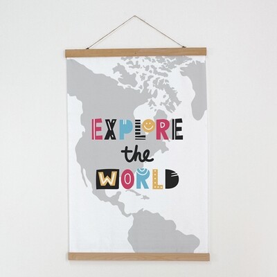 Тканинний постер на стіну Explore the world