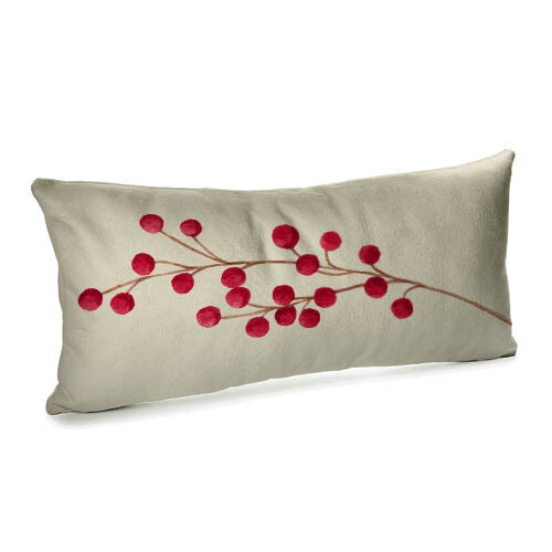 Подушка для дивана (бархат) 50х24 см Красная ветка