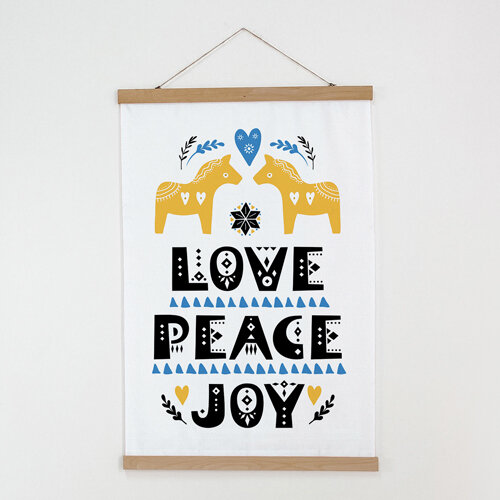 Тканевый постер Love Peace Joy