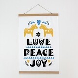 Тканинний постер на стіну Love Peace Joy