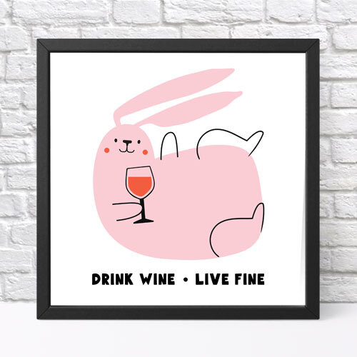 Постер в рамке, 30х30 см Drink wine