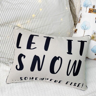 Подушка декоративна 45х32 см (мішковина) Let it snow