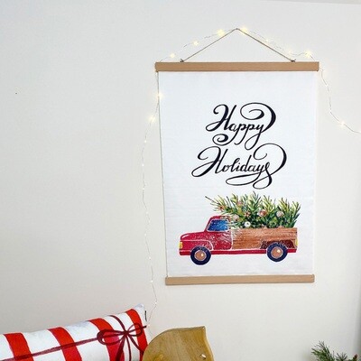 Тканинний постер на стіну Happy holidays