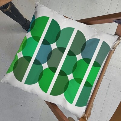 Подушка на стілець із зав'язками Зелені кола