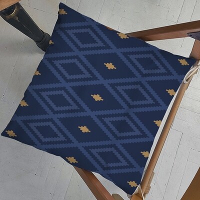 Подушка на стул с завязками Ромбы