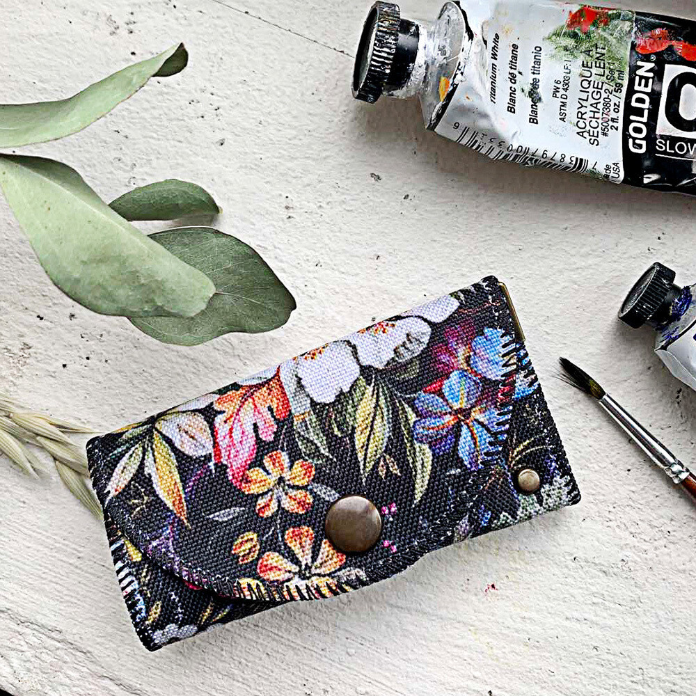Ключница для сумки (текстиль) Квітковий різнобарвний настрій