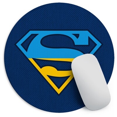 Круглий килимок для мишки Супермен
