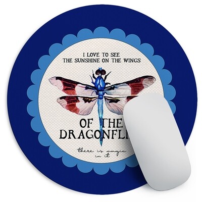 Круглий килимок для мишки Dragonflies