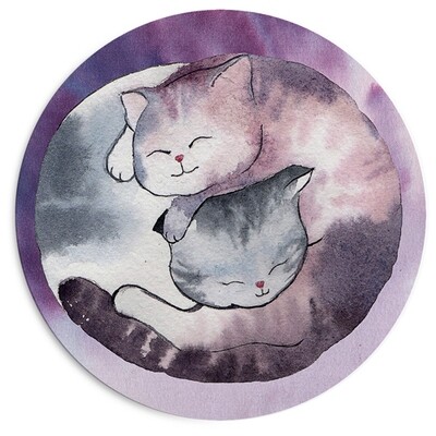 Круглий килимок для мишки Котики