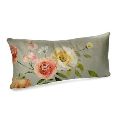 Подушка для дивана (бархат) 50х24 см Цветы