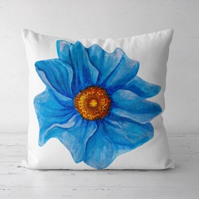 Подушка декоративная (Soft) 45x45 см Яркий голубой цветок