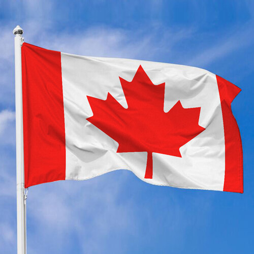 Тканевый флаг Канады, 100х50 см