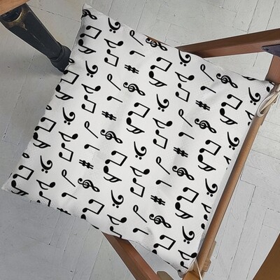 Подушка на стілець із зав'язками Музичні символи