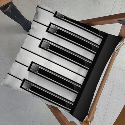 Подушка на стілець із зав'язками Клавіші фортепіано