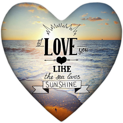 Подушка сердце XXL I love you like the sea loves sunshine
