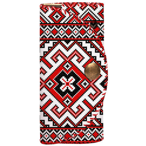 Ключница для сумки (текстиль) Український червоний орнамент