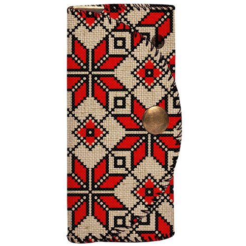 Ключница для сумки (текстиль) Український орнамент рута