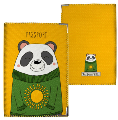 Обложка на паспорт Панда в свитере