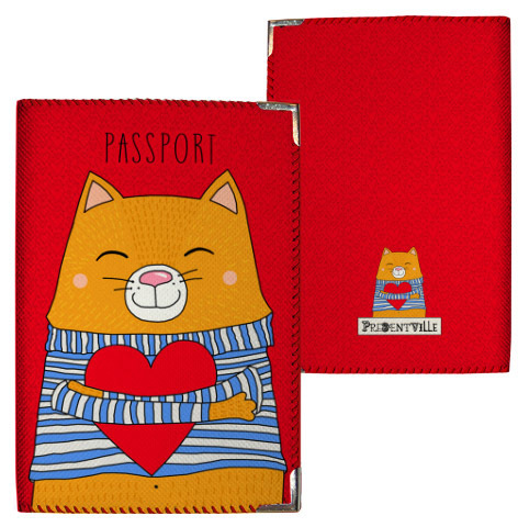 Обкладинка на паспорт Люблячий кіт