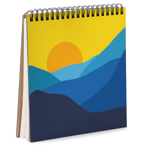 Блокнот Sketchbook (квадрат) Горы. Закат солнца