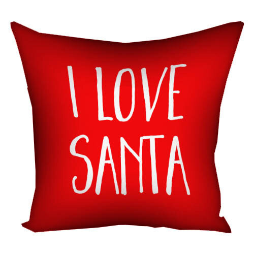 Подушка с принтом 30х30 см I love Santa