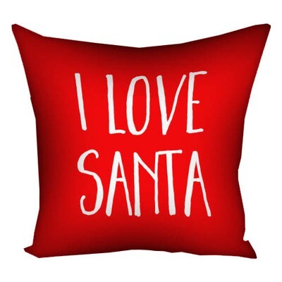 Подушка з принтом 30х30 см I love Santa